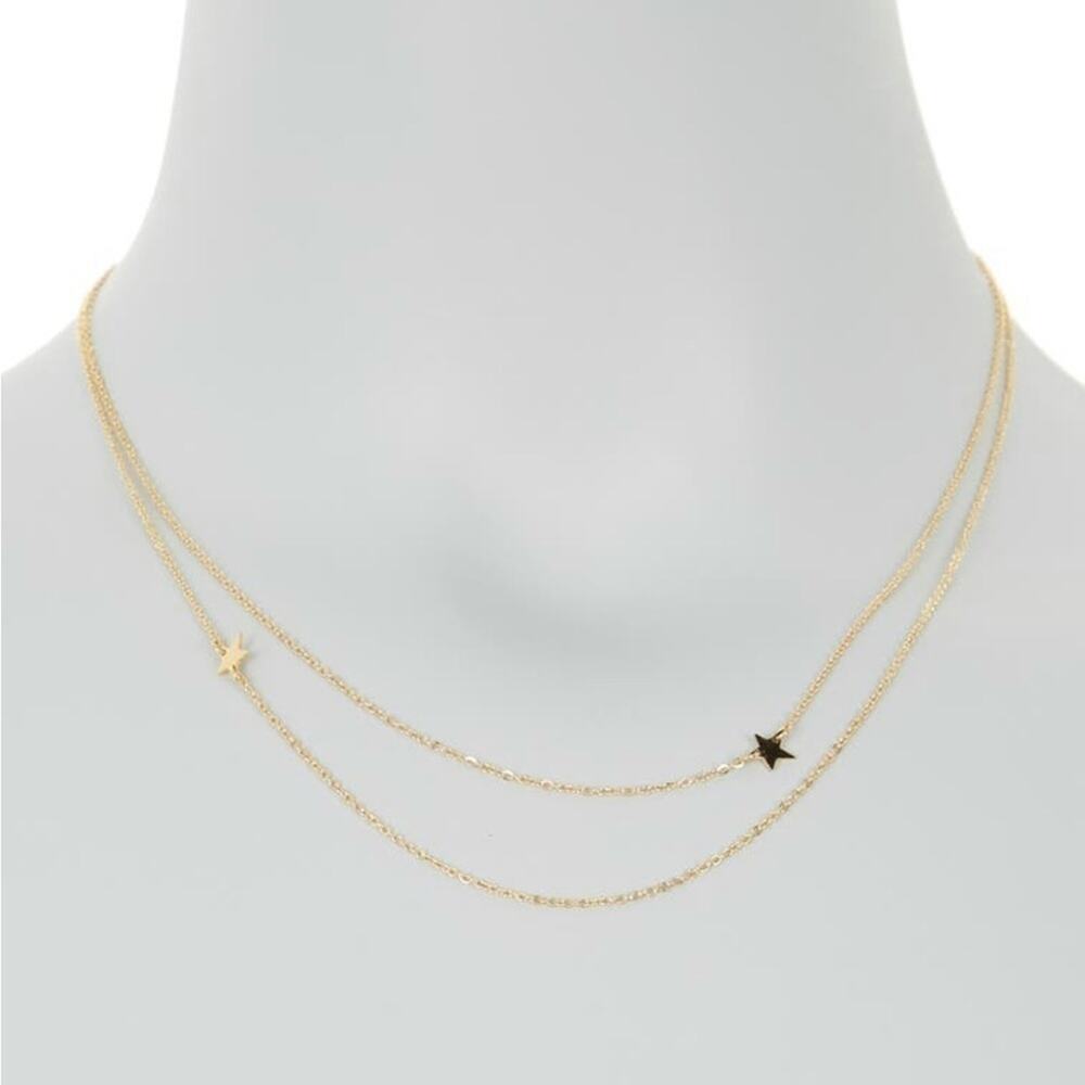 Jennifer Zeuner Double Star Chain Necklace NEW